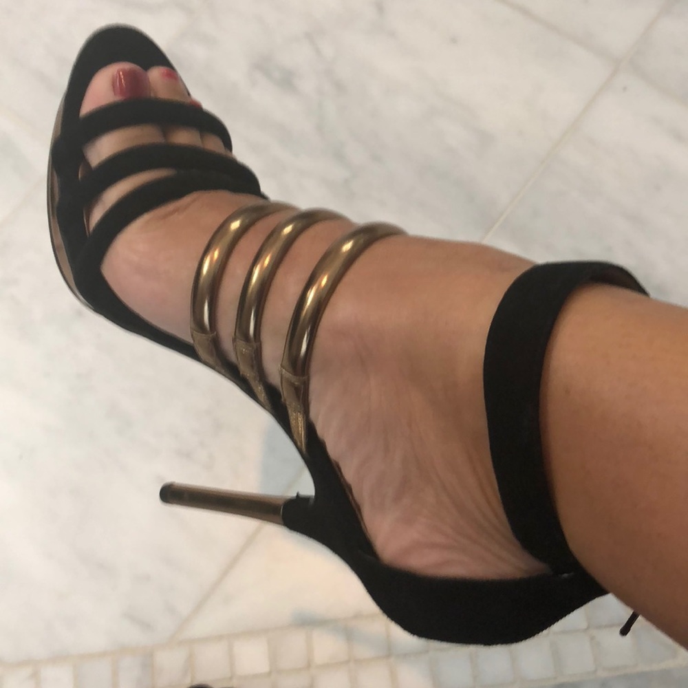 Black and Gold Heels